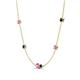 4 - Linea 0.59 ctw Pink Sapphire (4 mm) and London Blue Topaz Women Station Necklace 