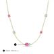 3 - Linea 0.51 ctw Pink Sapphire (4 mm) and Opal Women Station Necklace 