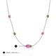 3 - Linea 0.61 ctw Pink Sapphire (4 mm) and Peridot Women Station Necklace 