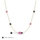 3 - Linea 0.59 ctw Pink Sapphire (4 mm) and Black Diamond Women Station Necklace 