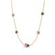 4 - Linea 0.59 ctw Pink Sapphire (4 mm) and Black Diamond Women Station Necklace 