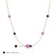 3 - Linea 0.58 ctw Pink Sapphire (4 mm) and Blue Diamond Women Station Necklace 