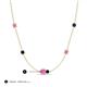 3 - Linea 0.60 ctw Pink Sapphire (4 mm) and Blue Sapphire Women Station Necklace 