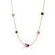 4 - Linea 0.60 ctw Pink Sapphire (4 mm) and Blue Sapphire Women Station Necklace 