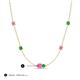 3 - Linea 0.61 ctw Pink Sapphire (4 mm) and Green Garnet Women Station Necklace 