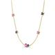 4 - Linea 0.52 ctw Pink Sapphire (4 mm) and Iolite Women Station Necklace 