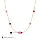 3 - Linea 0.58 ctw Pink Sapphire (4 mm) and Ruby Women Station Necklace 