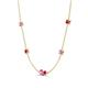 4 - Linea 0.58 ctw Pink Sapphire (4 mm) and Ruby Women Station Necklace 