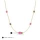 3 - Linea 0.59 ctw Pink Sapphire (4 mm) and Smoky Quartz Women Station Necklace 