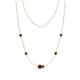 1 - Linea 0.64 ctw Red Garnet (4 mm) and Black Diamond Women Station Necklace 