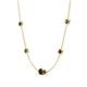 4 - Linea 0.64 ctw Red Garnet (4 mm) and Black Diamond Women Station Necklace 