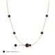 3 - Linea 0.64 ctw Red Garnet (4 mm) and Blue Diamond Women Station Necklace 