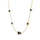 4 - Linea 0.64 ctw Red Garnet (4 mm) and Blue Diamond Women Station Necklace 