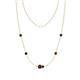 1 - Linea 0.65 ctw Red Garnet (4 mm) and Blue Sapphire Women Station Necklace 