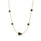 4 - Linea 0.65 ctw Red Garnet (4 mm) and Blue Sapphire Women Station Necklace 