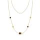 1 - Linea 0.64 ctw Red Garnet (4 mm) and Yellow Diamond Women Station Necklace 