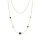 1 - Linea 0.64 ctw Red Garnet (4 mm) and Lab Grown Diamond Women Station Necklace 