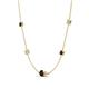 4 - Linea 0.64 ctw Red Garnet (4 mm) and Lab Grown Diamond Women Station Necklace 