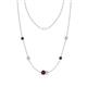1 - Linea 0.64 ctw Red Garnet (4 mm) and Lab Grown Diamond Women Station Necklace 