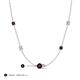 3 - Linea 0.64 ctw Red Garnet (4 mm) and Lab Grown Diamond Women Station Necklace 