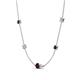 4 - Linea 0.64 ctw Red Garnet (4 mm) and Lab Grown Diamond Women Station Necklace 