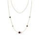 1 - Linea 0.56 ctw Red Garnet (4 mm) and Opal Women Station Necklace 