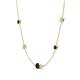 4 - Linea 0.56 ctw Red Garnet (4 mm) and Opal Women Station Necklace 