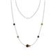 1 - Linea 0.66 ctw Red Garnet (4 mm) and Peridot Women Station Necklace 