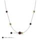 3 - Linea 0.66 ctw Red Garnet (4 mm) and Peridot Women Station Necklace 