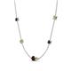 4 - Linea 0.66 ctw Red Garnet (4 mm) and Peridot Women Station Necklace 