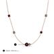 3 - Linea 0.66 ctw Red Garnet (4 mm) and Created Alexandrite Women Station Necklace 