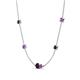 4 - Linea 0.58 ctw Red Garnet (4 mm) and Amethyst Women Station Necklace 