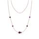 1 - Linea 0.58 ctw Red Garnet (4 mm) and Amethyst Women Station Necklace 