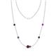 1 - Linea 0.58 ctw Red Garnet (4 mm) and Amethyst Women Station Necklace 