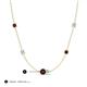 3 - Linea 0.58 ctw Red Garnet (4 mm) and Aquamarine Women Station Necklace 