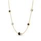 4 - Linea 0.58 ctw Red Garnet (4 mm) and Aquamarine Women Station Necklace 