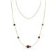 1 - Linea 0.64 ctw Red Garnet (4 mm) and Smoky Quartz Women Station Necklace 