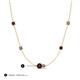 3 - Linea 0.64 ctw Red Garnet (4 mm) and Smoky Quartz Women Station Necklace 