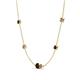 4 - Linea 0.64 ctw Red Garnet (4 mm) and Smoky Quartz Women Station Necklace 