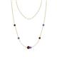 1 - Linea 0.64 ctw Red Garnet (4 mm) and Tanzanite Women Station Necklace 