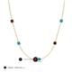 3 - Linea 0.58 ctw Red Garnet (4 mm) and Turquoise Women Station Necklace 