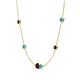 4 - Linea 0.58 ctw Red Garnet (4 mm) and Turquoise Women Station Necklace 