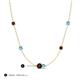 3 - Linea 0.61 ctw Red Garnet (4 mm) and Blue Topaz Women Station Necklace 