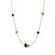 4 - Linea 0.61 ctw Red Garnet (4 mm) and Blue Topaz Women Station Necklace 