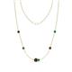 1 - Linea 0.58 ctw Red Garnet (4 mm) and Emerald Women Station Necklace 