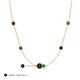 3 - Linea 0.58 ctw Red Garnet (4 mm) and Emerald Women Station Necklace 