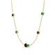 4 - Linea 0.58 ctw Red Garnet (4 mm) and Emerald Women Station Necklace 