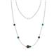 1 - Linea 0.58 ctw Red Garnet (4 mm) and Emerald Women Station Necklace 