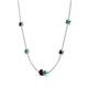 4 - Linea 0.58 ctw Red Garnet (4 mm) and Emerald Women Station Necklace 