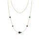 1 - Linea 0.66 ctw Red Garnet (4 mm) and Green Garnet Women Station Necklace 